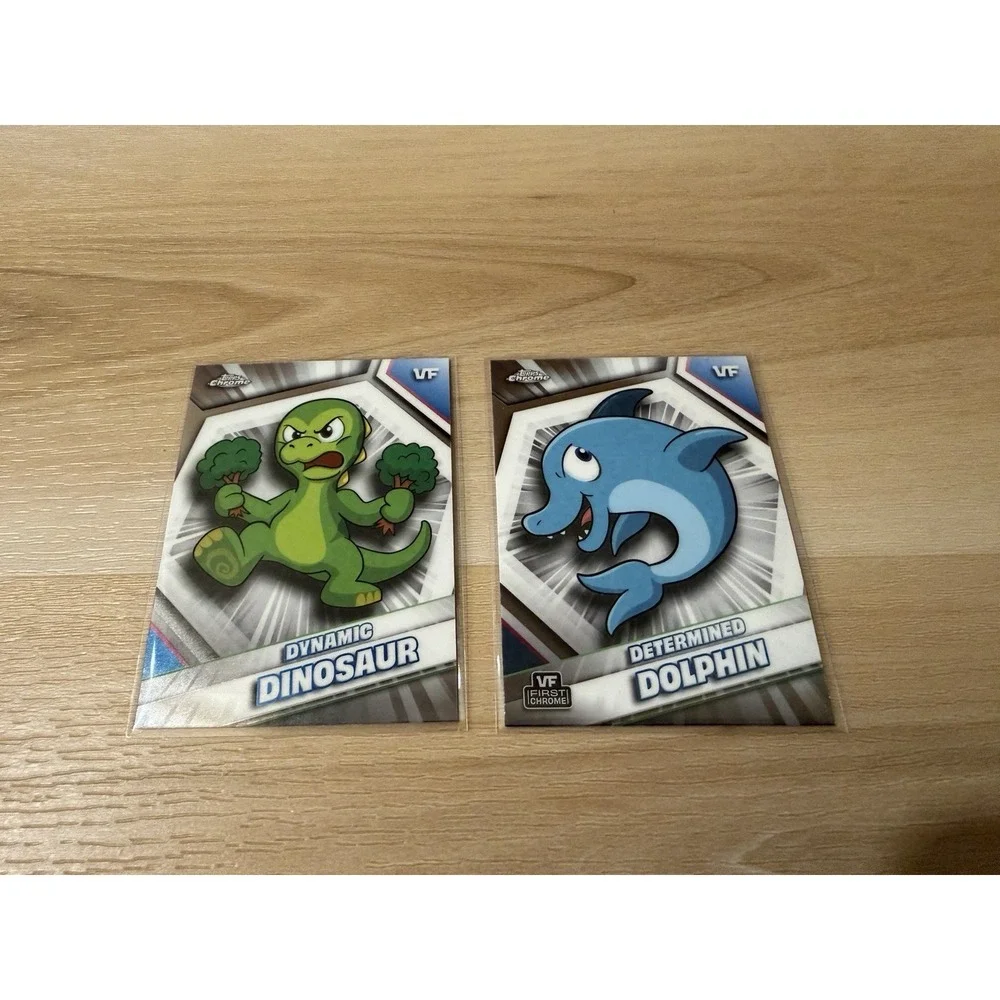 2026 Topps Chrome VeeFriends #65 Determined Dolphin #68 Dynamic Dinosaur Lot DD1